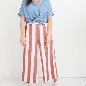 Madewell Huston Pull-On Crop Pants in Bold Stripe size Large